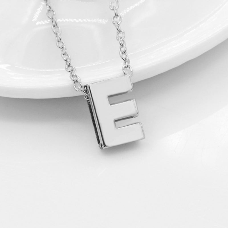 E Necklace Custom Initial Pendant Necklace Letter Necklace Gold