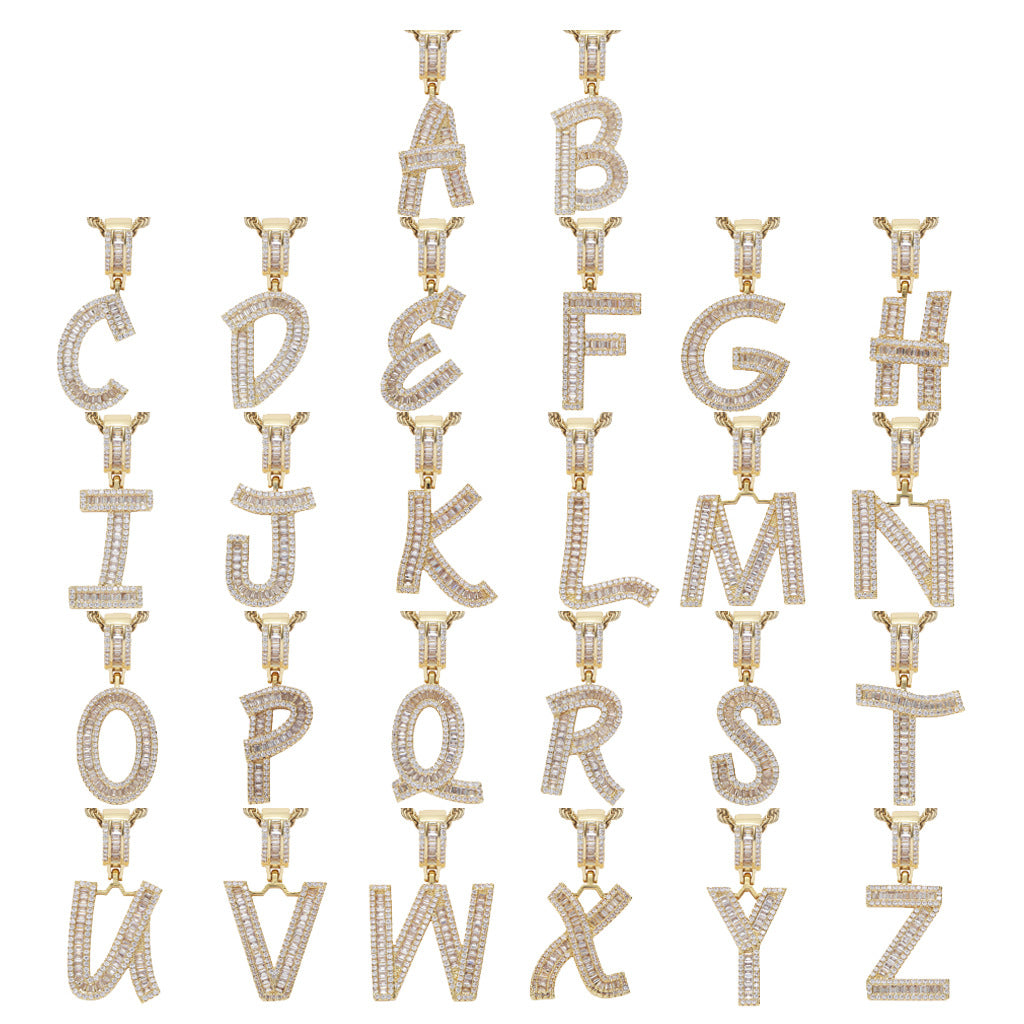 Custom Initial Necklace Name Chain 14K Gold Name Necklace Diamond Letter Necklace