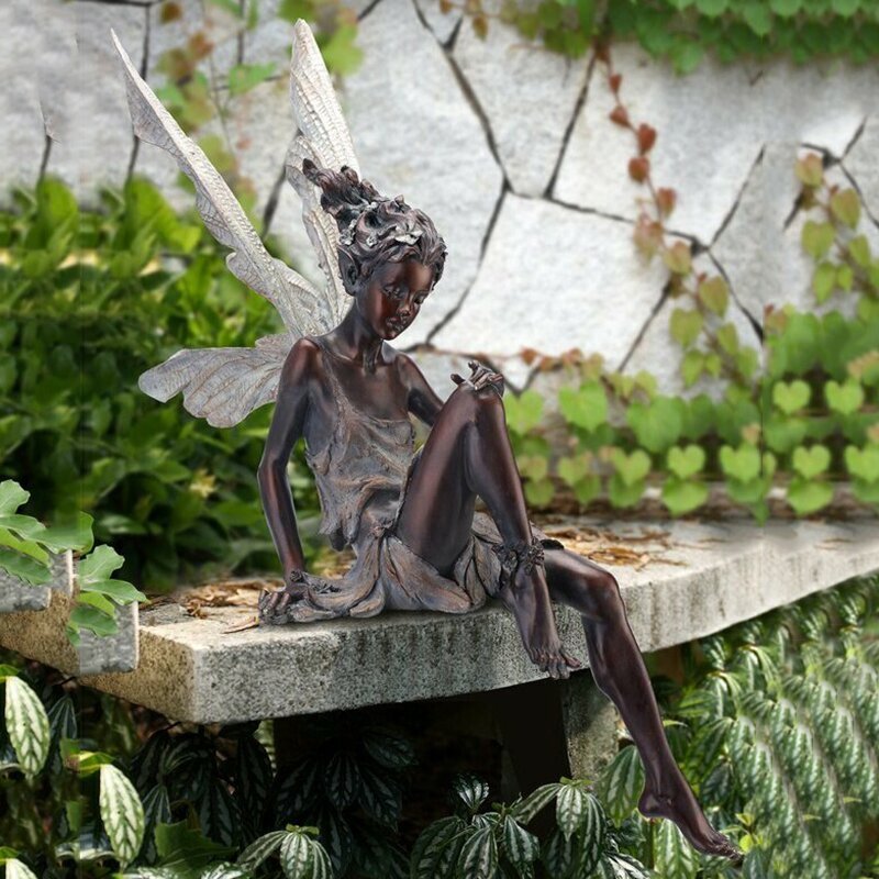Sitting Fairy Statue Fairy Garden Ornaments Garden Statue