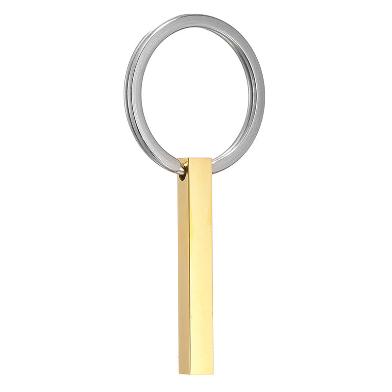 Custom Metal Bar Key Chain 4 Sided engraving Personalized Keychain