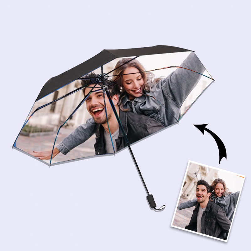 Custom Photo Umbrella 5 Folding UV Umbrella Interior/Outside Printing Personalized Sun Umbrella