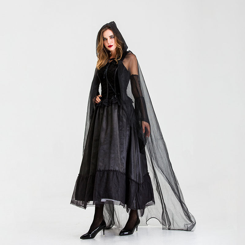 All Black Halloween Costumes Ghost Bride Cosplay Costume