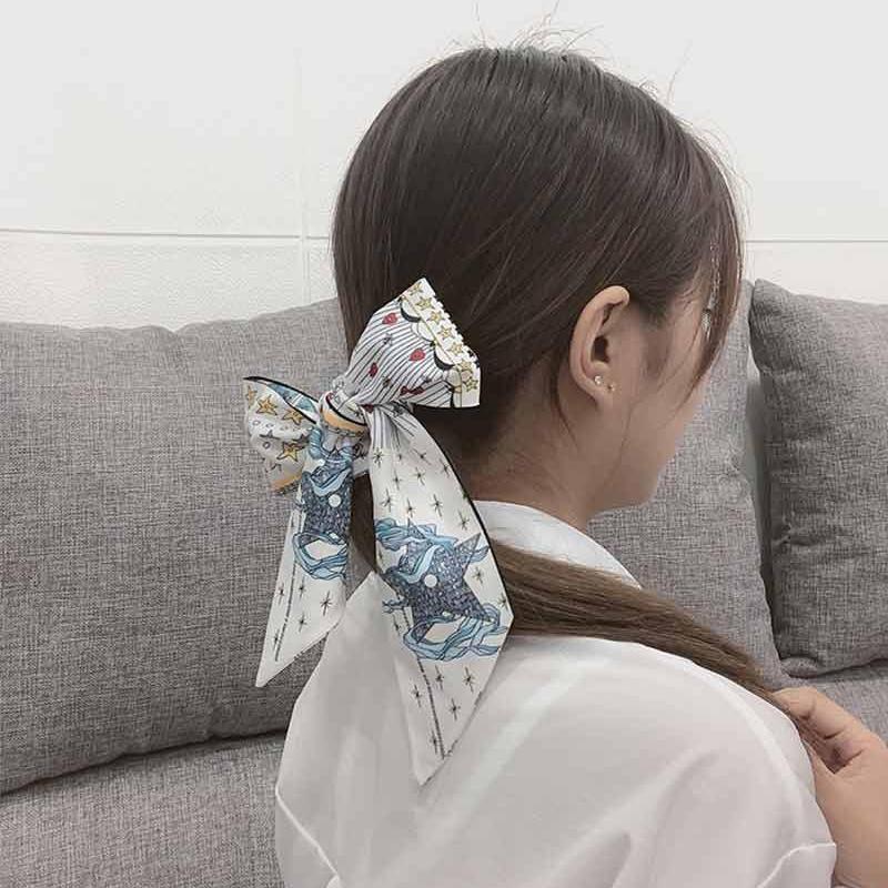 Bag Handle Silk Scarf Tarot Printed Long Skinny Scarf