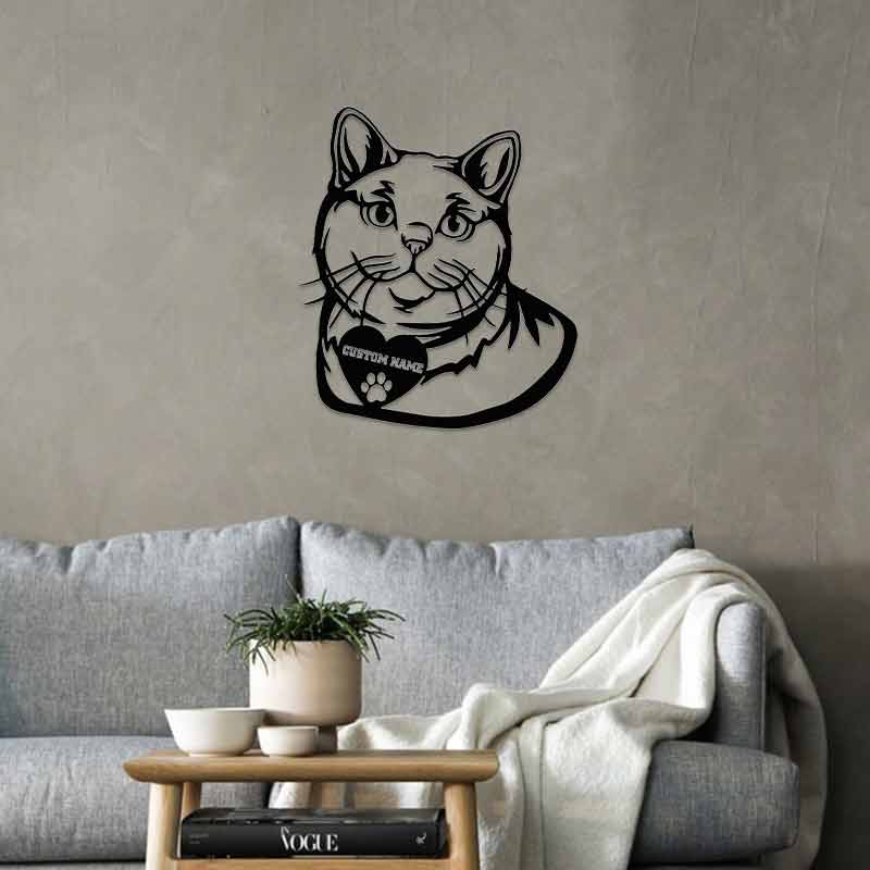Cat Silhouette Custom British Shorthair Cat Portrait