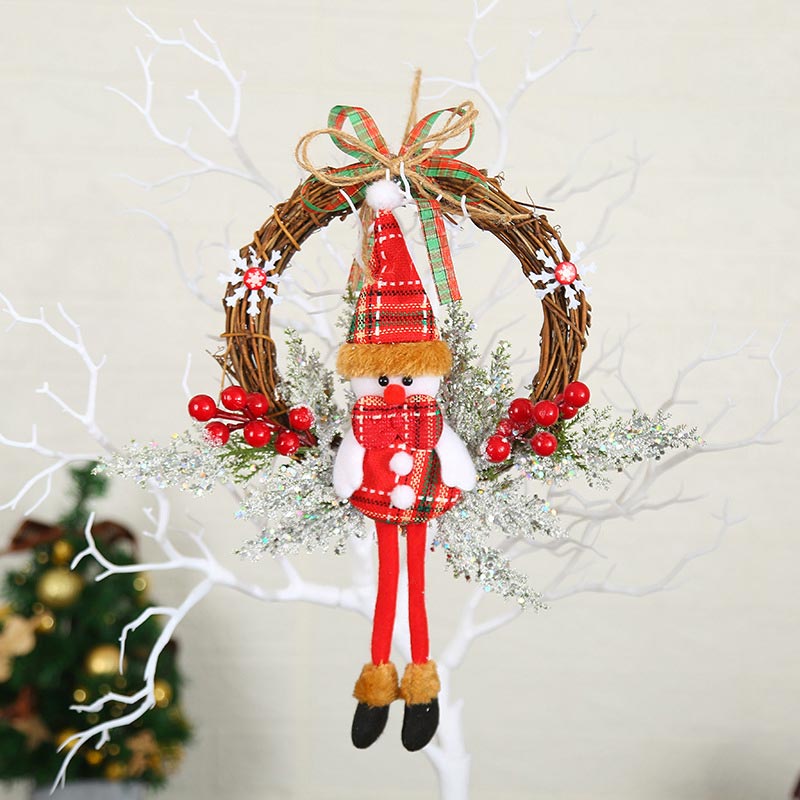 Christmas Garland Branch Vine Snowman Wreath Hangings