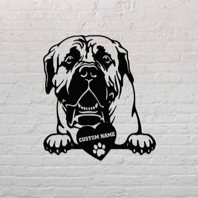 Custom Dog Sign Personalized Photo Bulldog Monograms