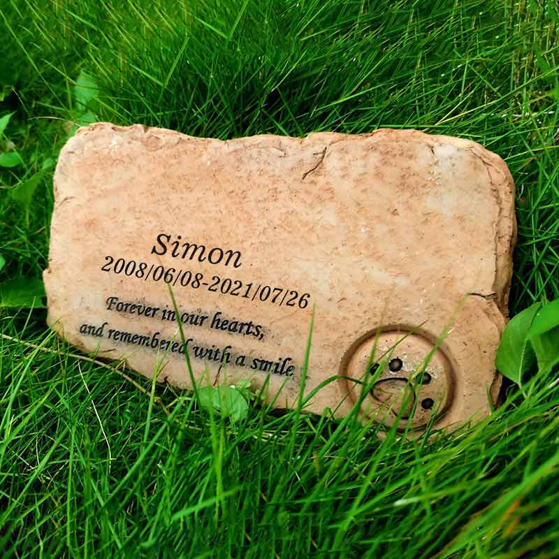 Custom Headstone Outdoor Memorial Pet Paw Stepping Stone