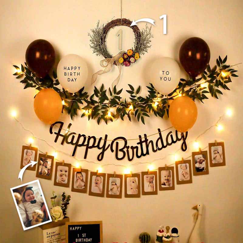 LV Theme Happy Birthday Decoration Hanging and Banner for Photo