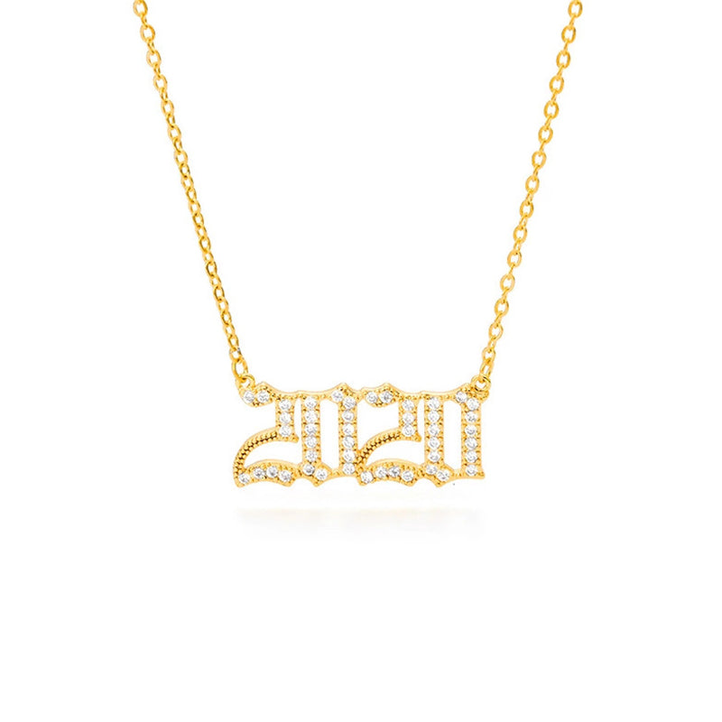 Customized Popular Year Necklace Personalized Birthday Gift Zircon Necklace