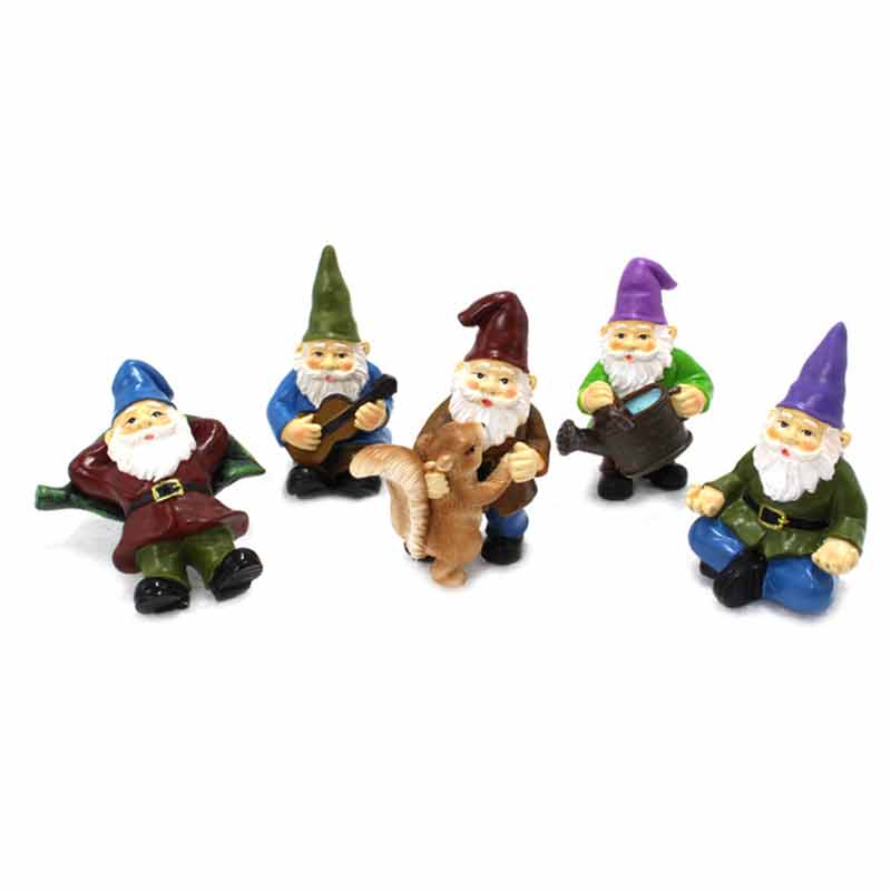 Cute Gnome Set Of 5 Garden Lying Elf Pot Decoration Art