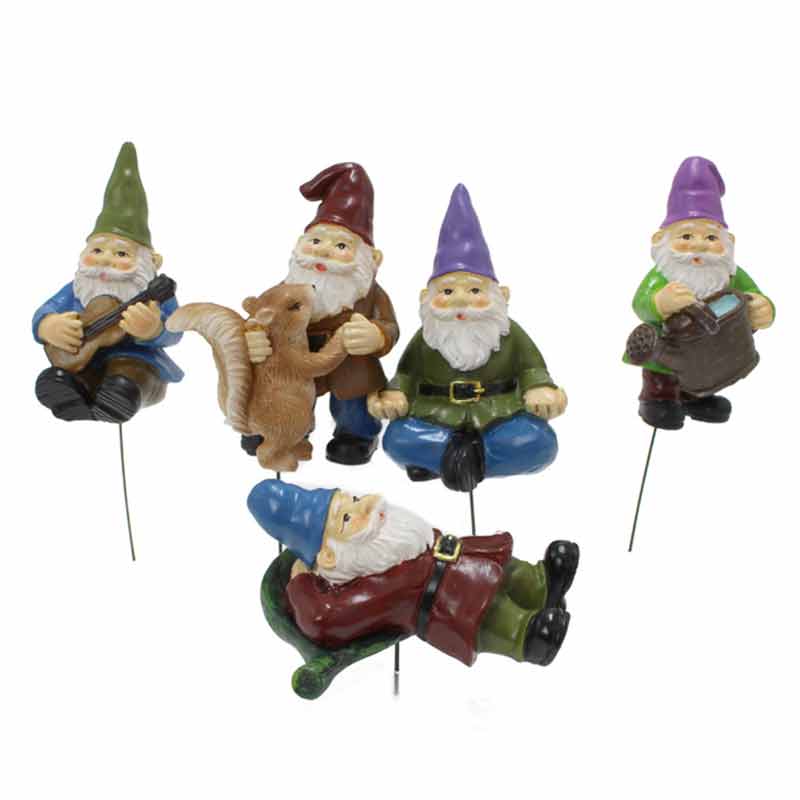 Cute Gnome Set Of 5 Garden Lying Elf Pot Decoration Art
