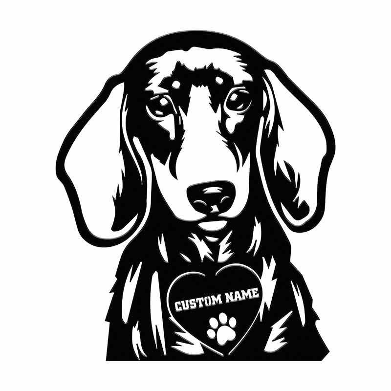 Dog House Sign Custom Dachshund Name Address Portrait