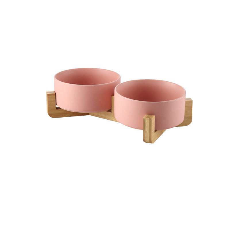 Elevated Dog Bowls Ceramic Raised Pet Feeder With Stand