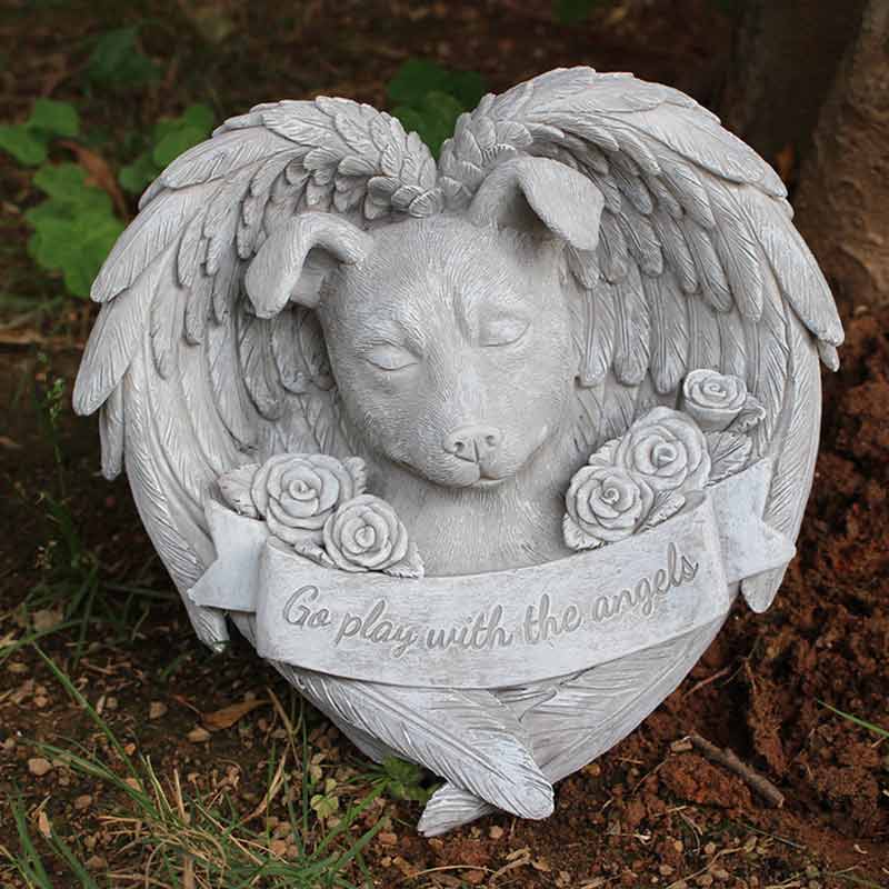 Grave Stone Resin Craft Puppy Monument Cemetery Souvenir