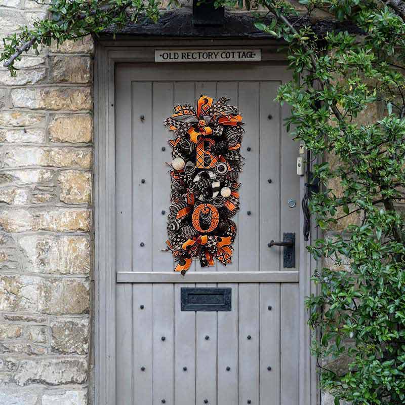 Halloween Door Wreath Boo Swag Front Door Wreath