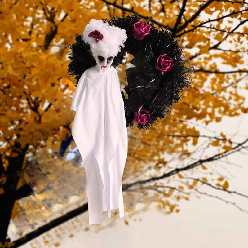 Halloween Garland Ghost Bride Gothic Hanging Wreaths