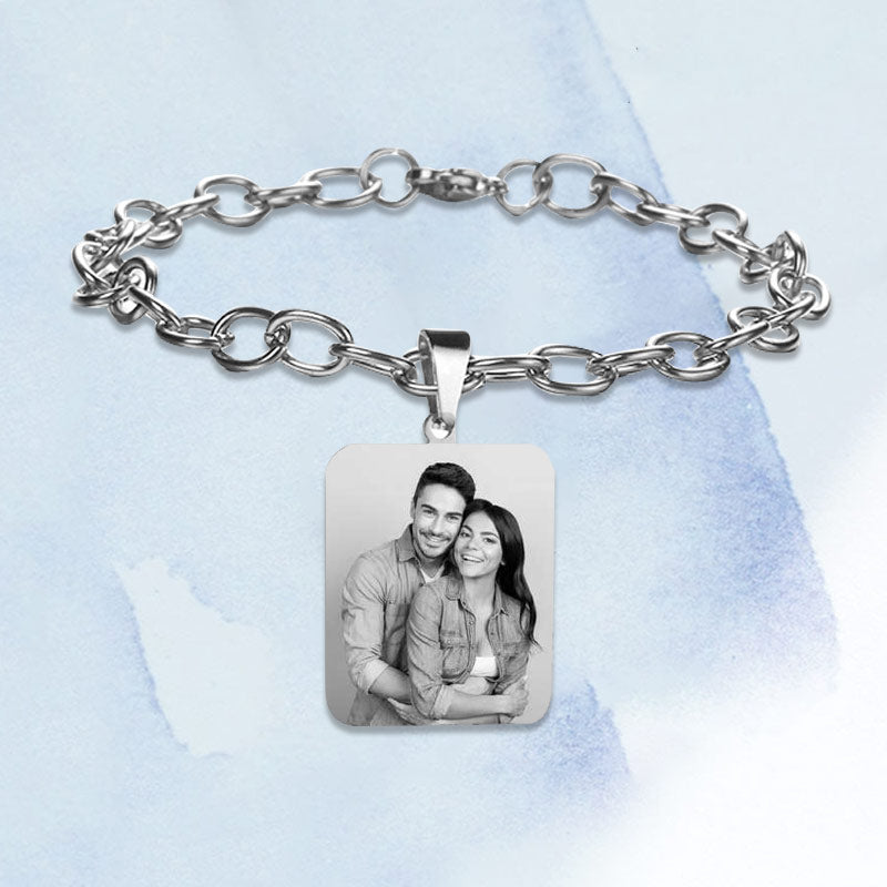 Custom Photo Titanium Bracelet Personalized Jewelry Photo Bracelet Gift