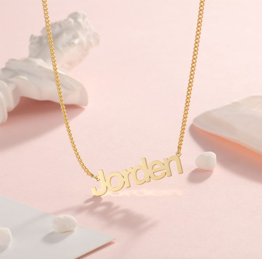 Custom Nameplate Necklace Custom Jordan Name Necklace