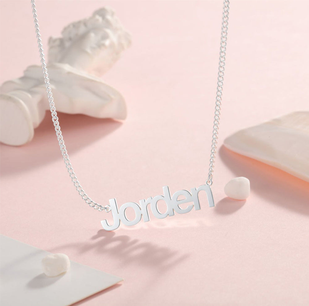 Custom Nameplate Necklace Custom Jordan Name Necklace