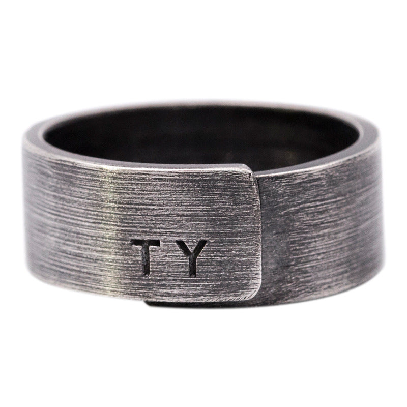 Custom Brushed Ring Name Ring Personalized Stylish Thumb Ring
