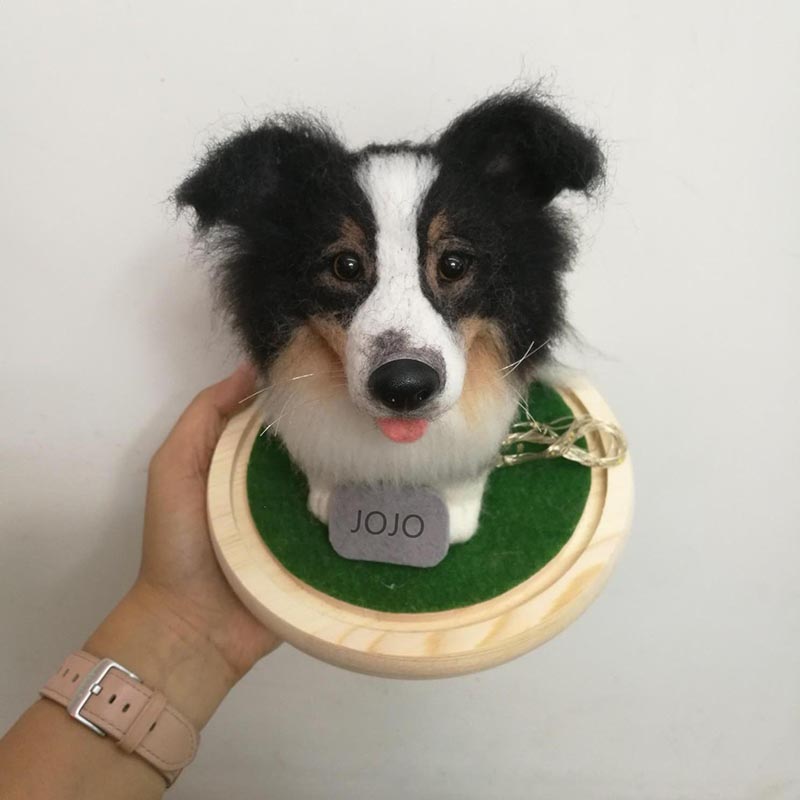 Needle Felting Dog Micro Landscape With Cover Protection