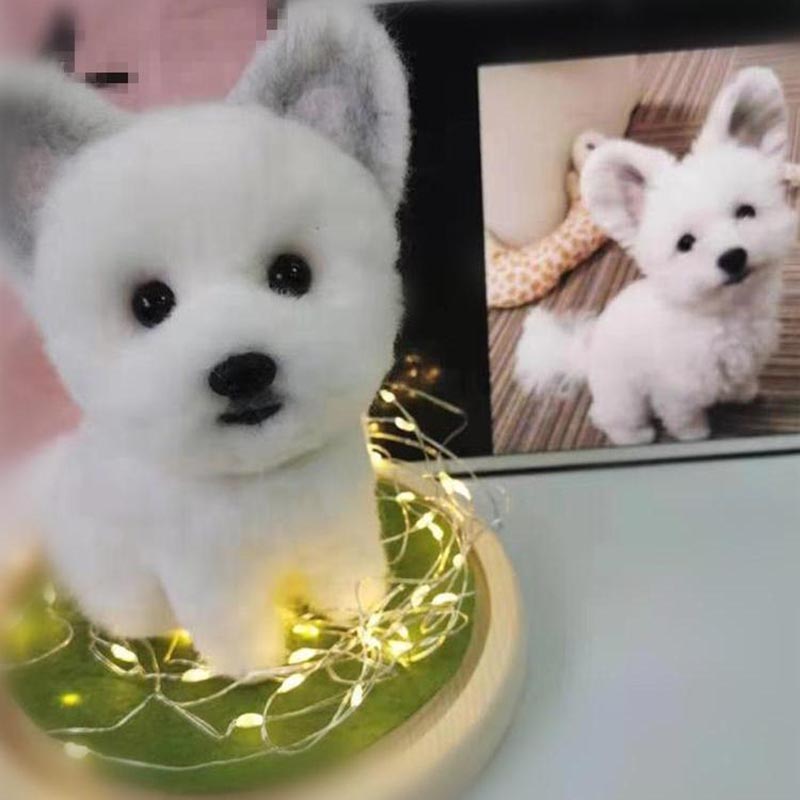 Needle Felting Dog Micro Landscape With Cover Protection