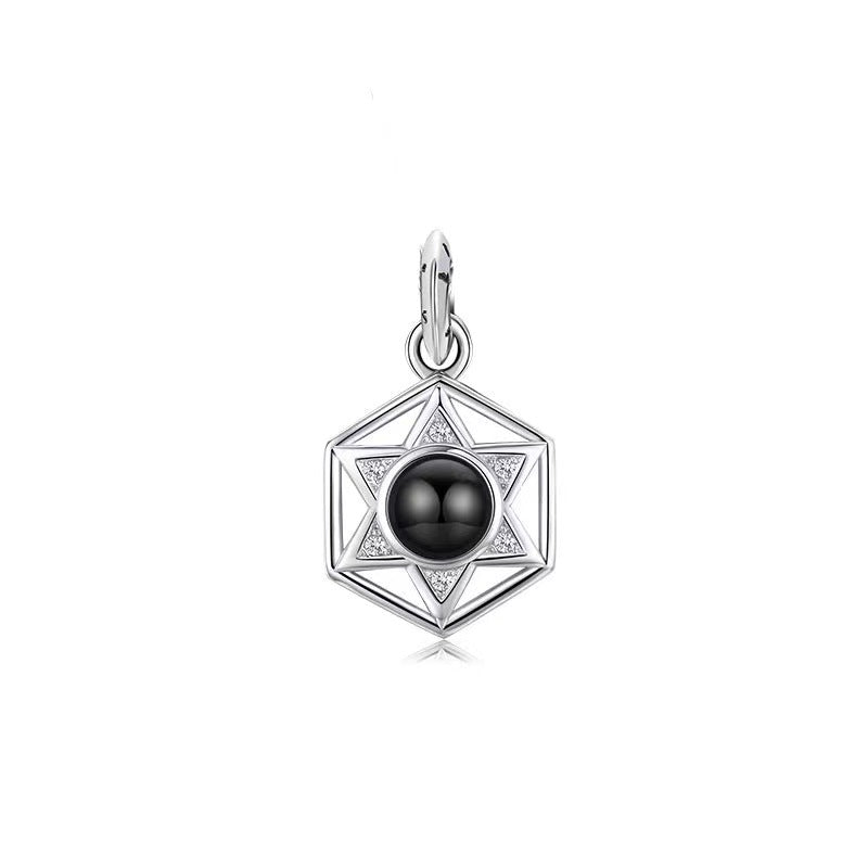 Six-pointed Star Custom Photo Projection Pendant Necklace Set