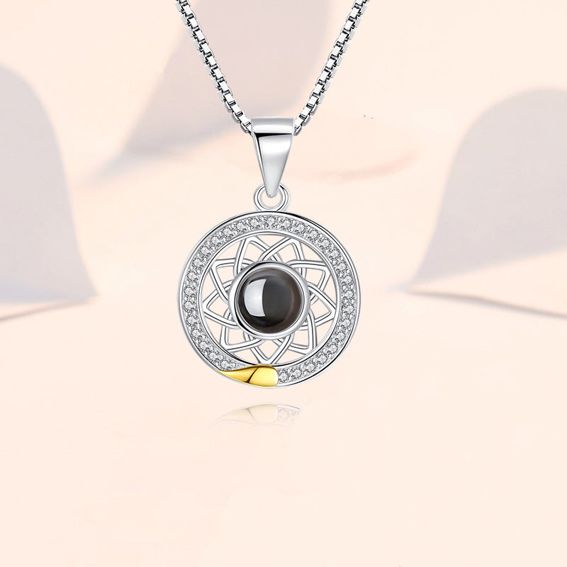 Projection Necklace Sun and Moon  Personalized Pendant