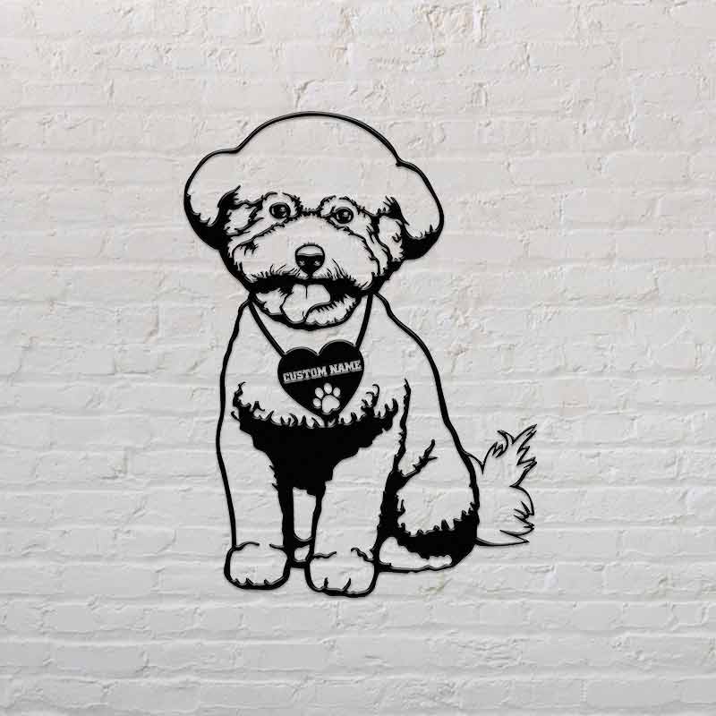 Personalized Dog Portraits Bichon Frise Metal Portrait