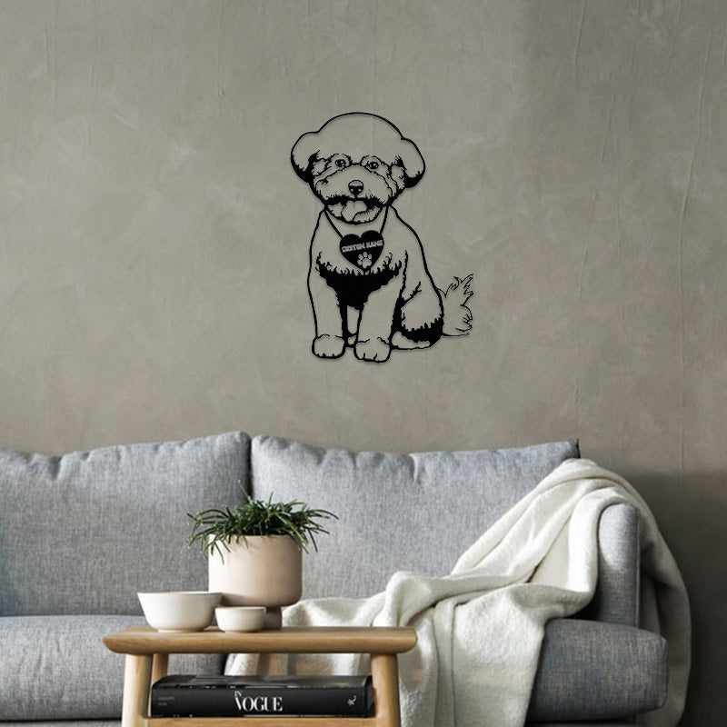 Personalized Dog Portraits Bichon Frise Metal Portrait