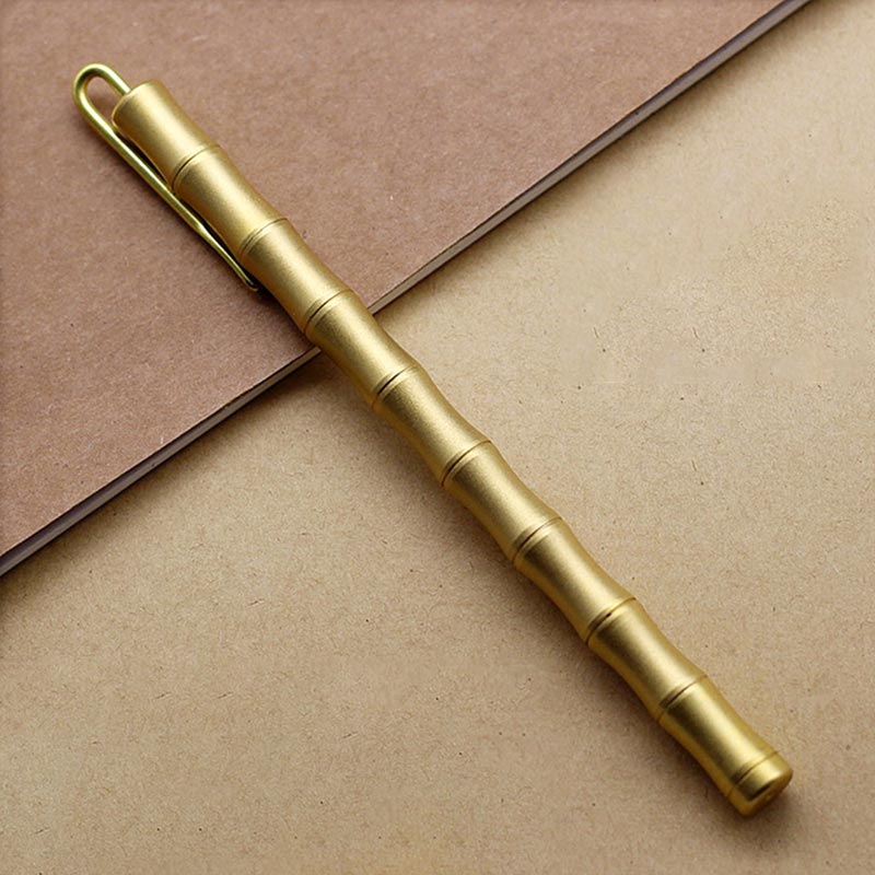 Pure Metal Business Bamboo Style Brass Pen Custom Engraved Handcrafted Solid Brass Pen