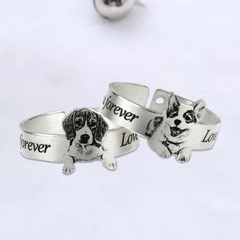 Custom Pet Photo Ring Dog and Cat Pictures Ring