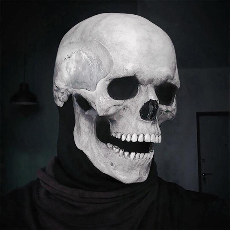 Skull Helmet ​With Movable Jaw Halloween Full Skull Mask