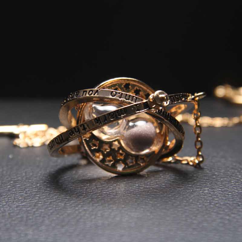 Time Turner Necklace Spinning Time Travel Gold Necklace