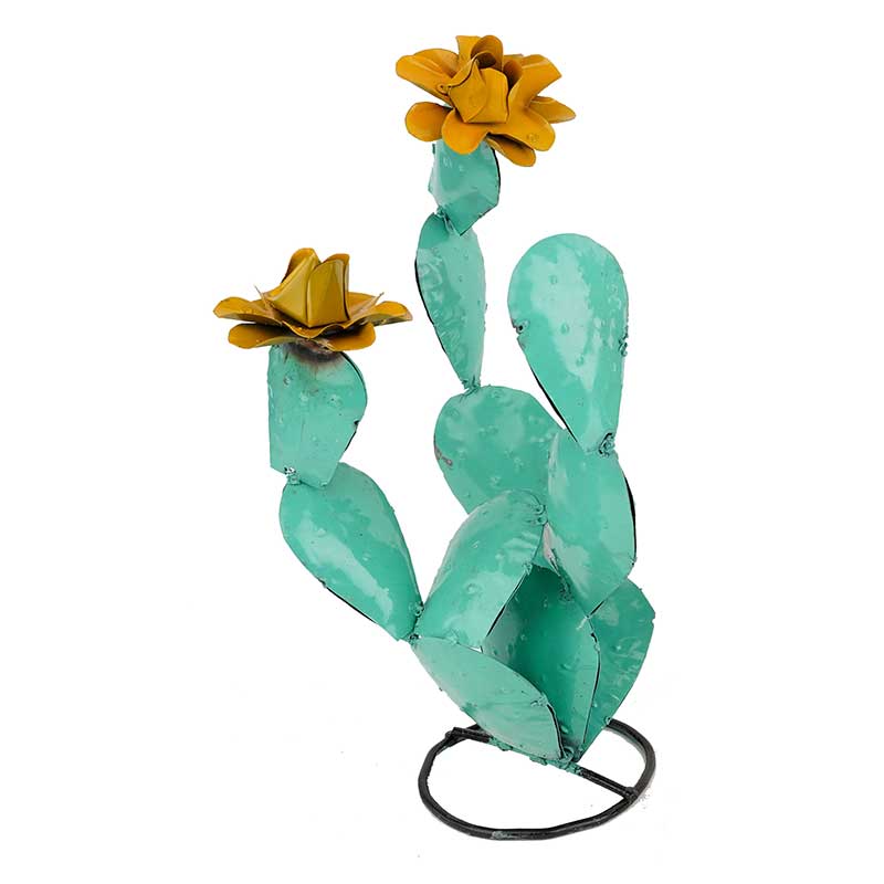 Metal Cactus Yard Art Decor Colorful Hand Painted Succulent Garden Metal Art