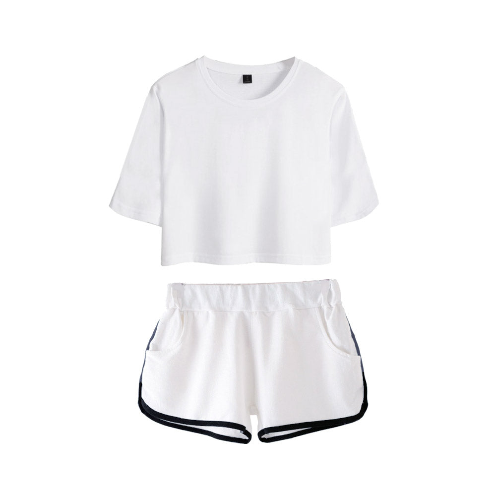 Custom Women's Sportswear Cropped T-shirt & Shorts Set Kids' Activewear