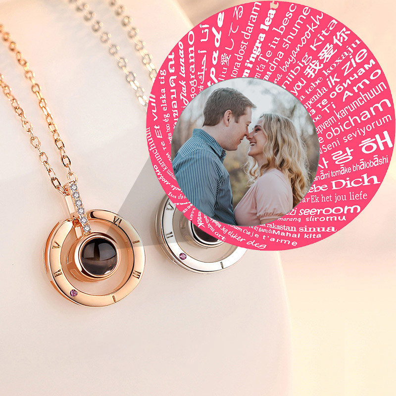 Photo Projection Necklace Personalized Symbol Pendant