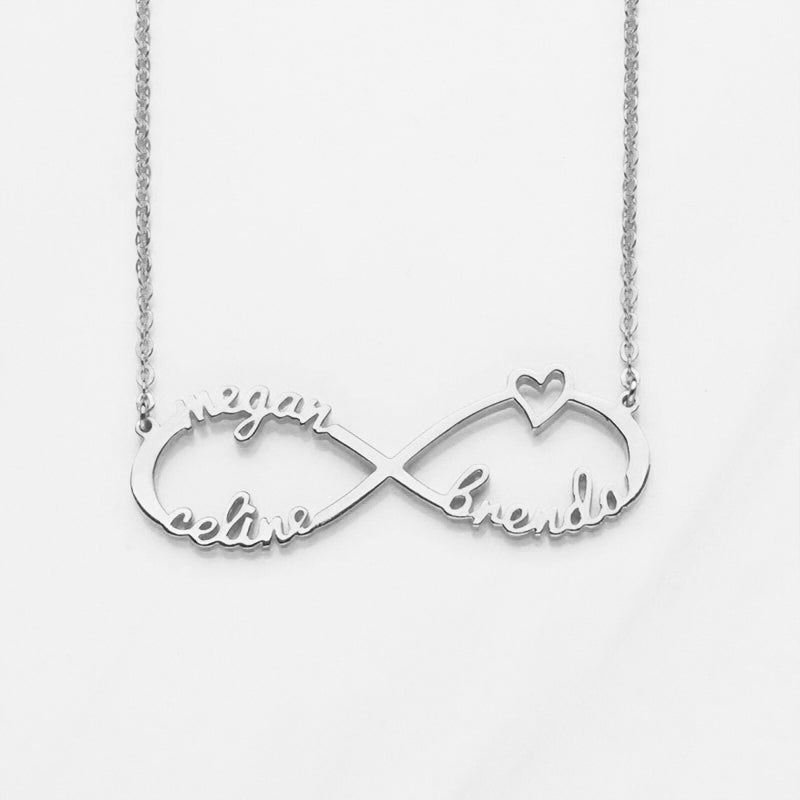 Infinity Name Necklace Personalized 3 Names Necklace