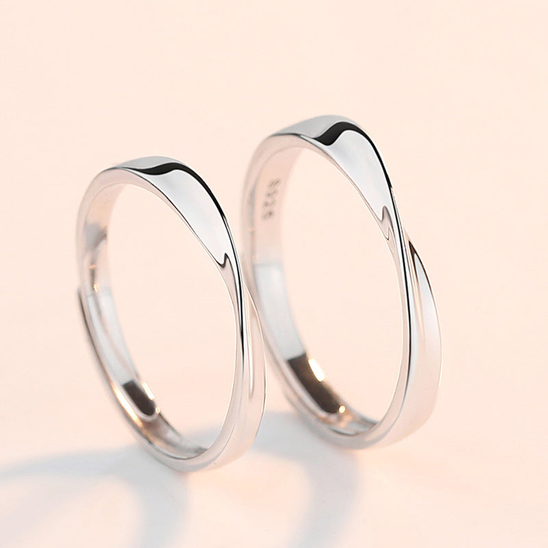 Custom Mobius Strip Ring Personalized Pair Of Commemorative Couple Rings