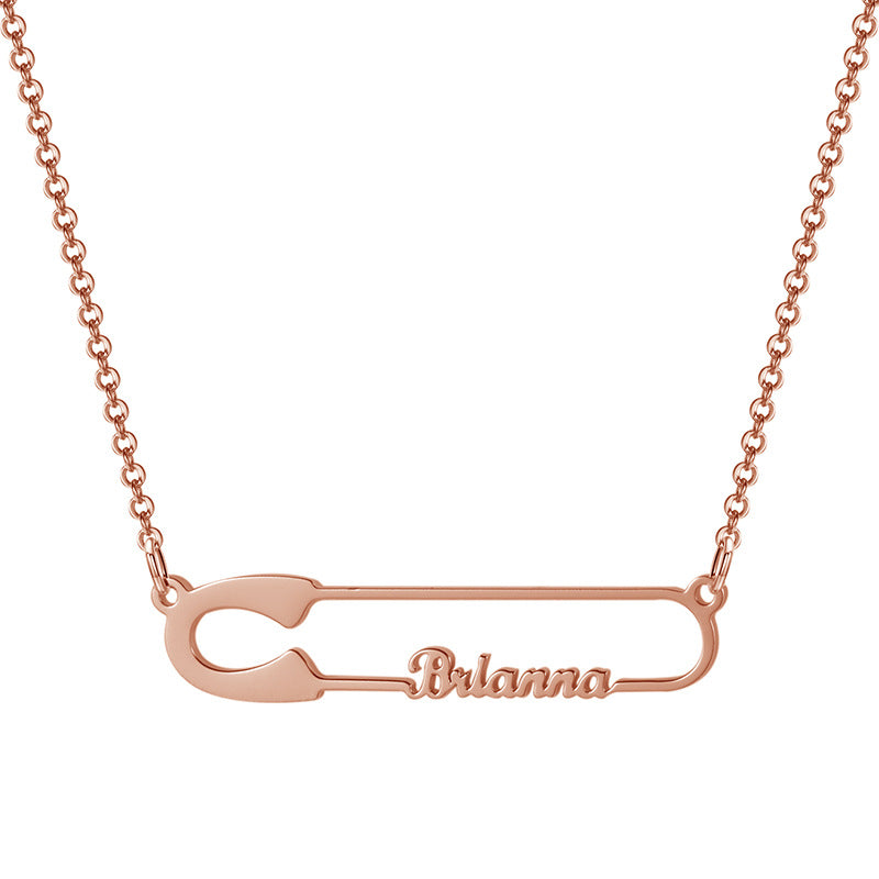 Custom Engraved Paperclip Necklace Personalized S925 Silver Name Necklace