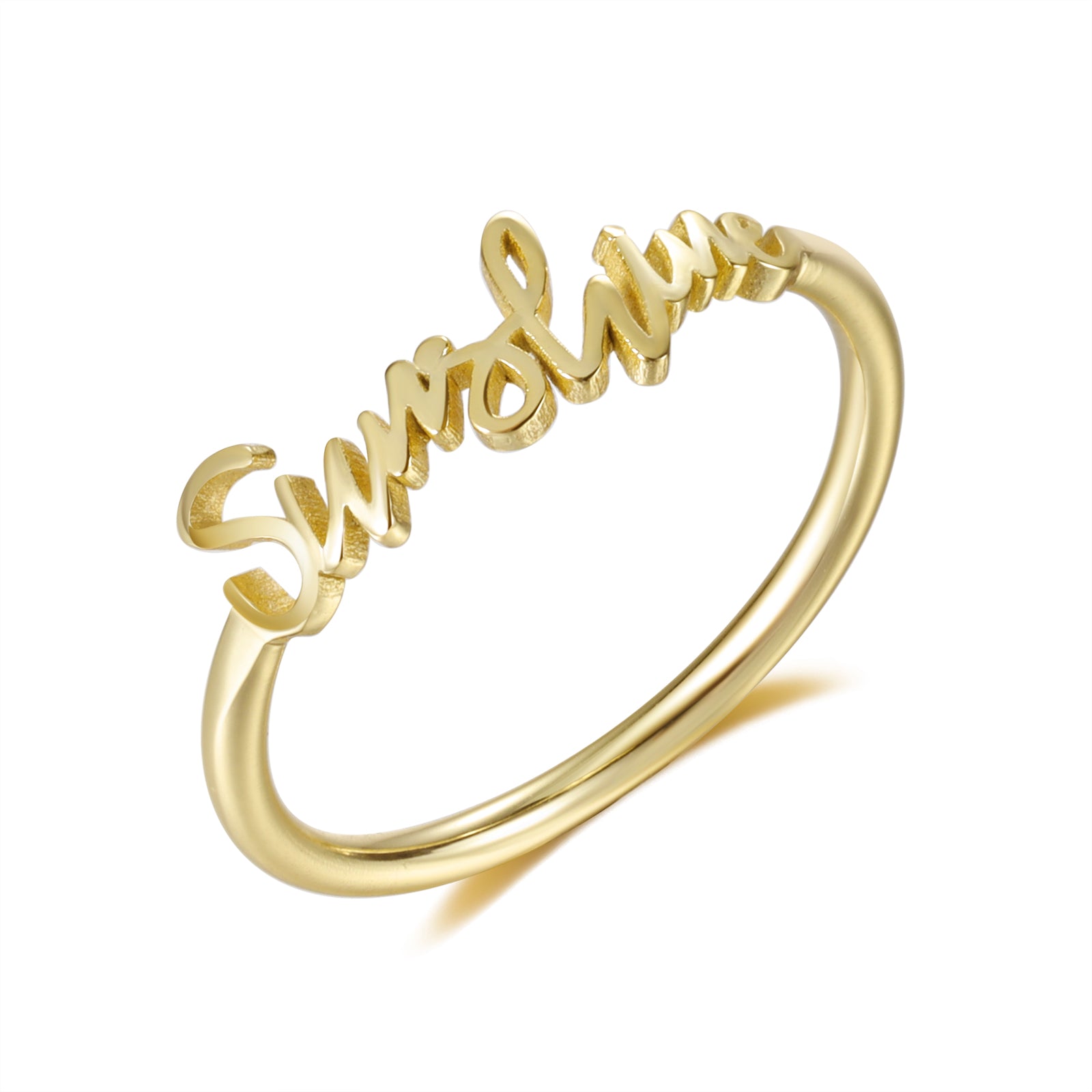 Sweet Love Ring Cursive Name Ring Custom Gold Ring Personalized Name Ring