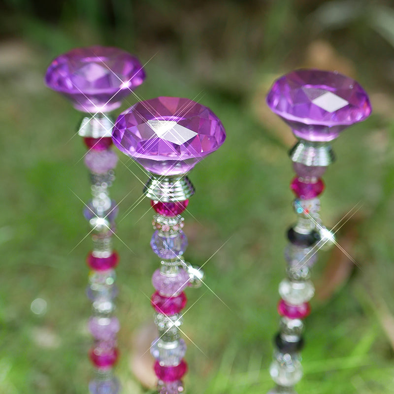 Garden Decor Handmade Beaded Fairy Garden Stakes With Diamond