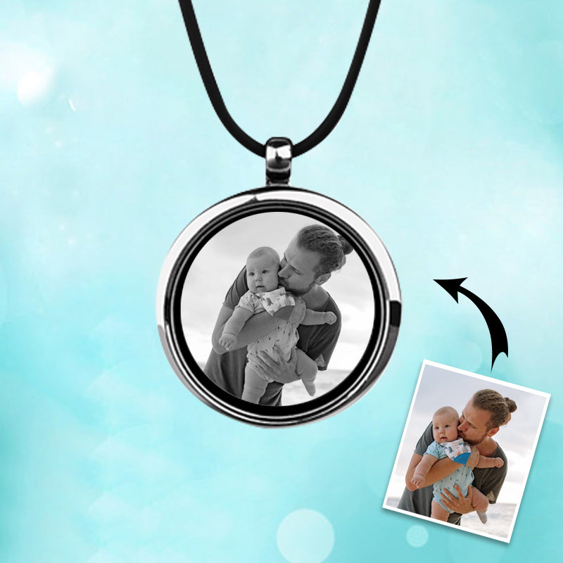 Custom 3D Engraving Photo Necklace Personalized Anaslyph Photo Jewelry