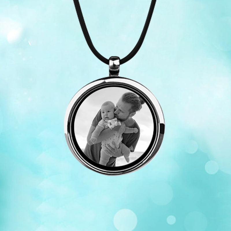 Custom 3D Engraving Photo Necklace Personalized Anaslyph Photo Jewelry