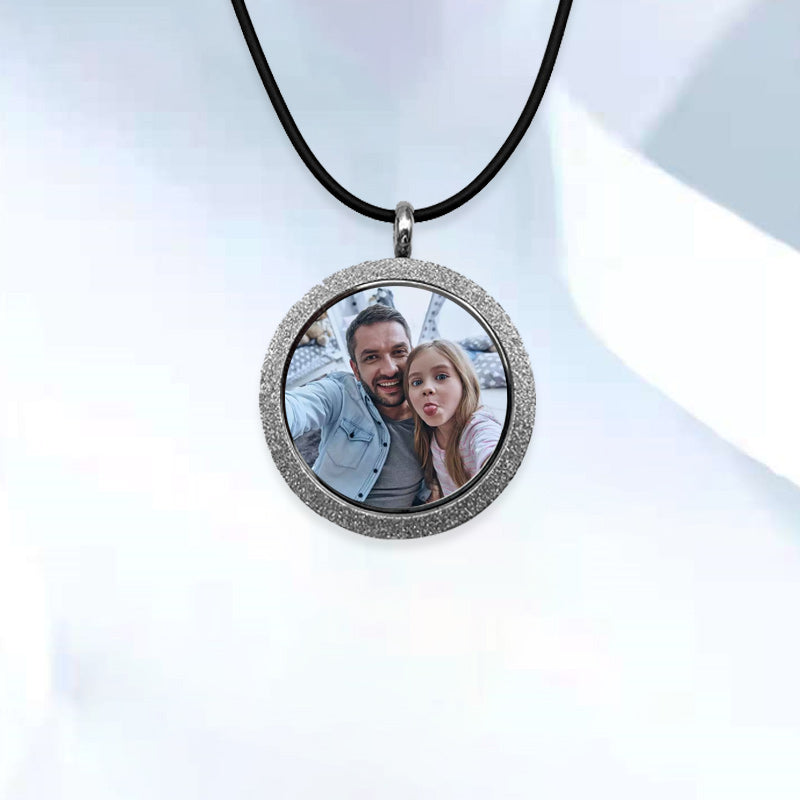 Custom 3D Engraving Photo Necklace Personalized Anaslyph Photo Jewelry