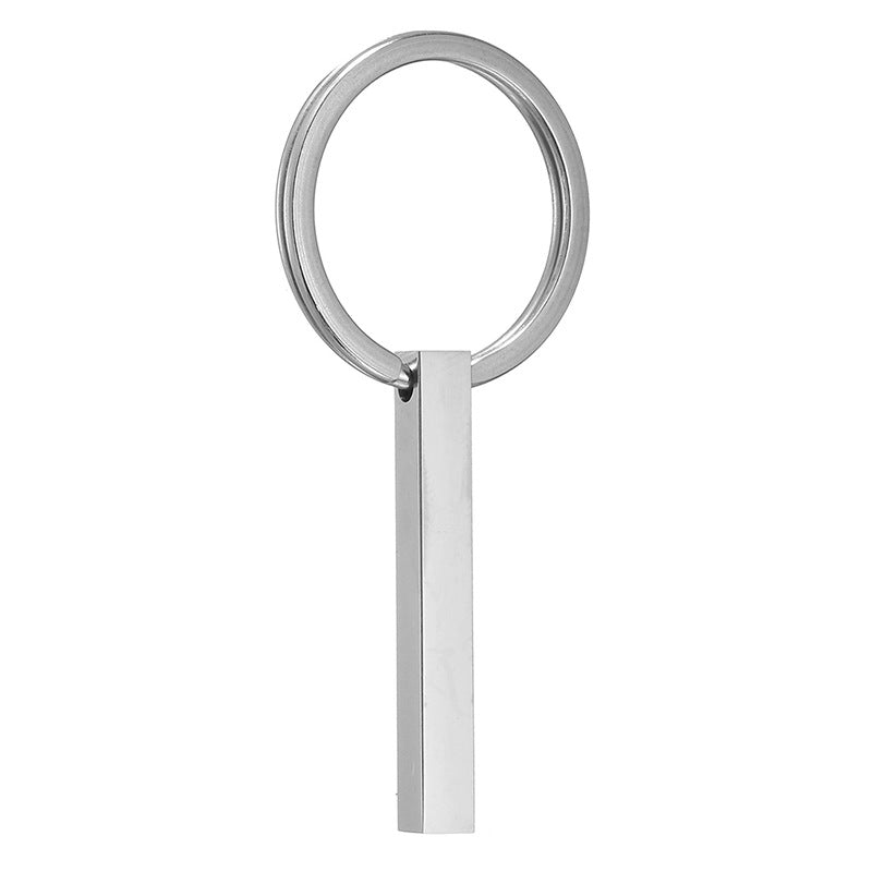 Custom Metal Bar Key Chain 4 Sided engraving Personalized Keychain