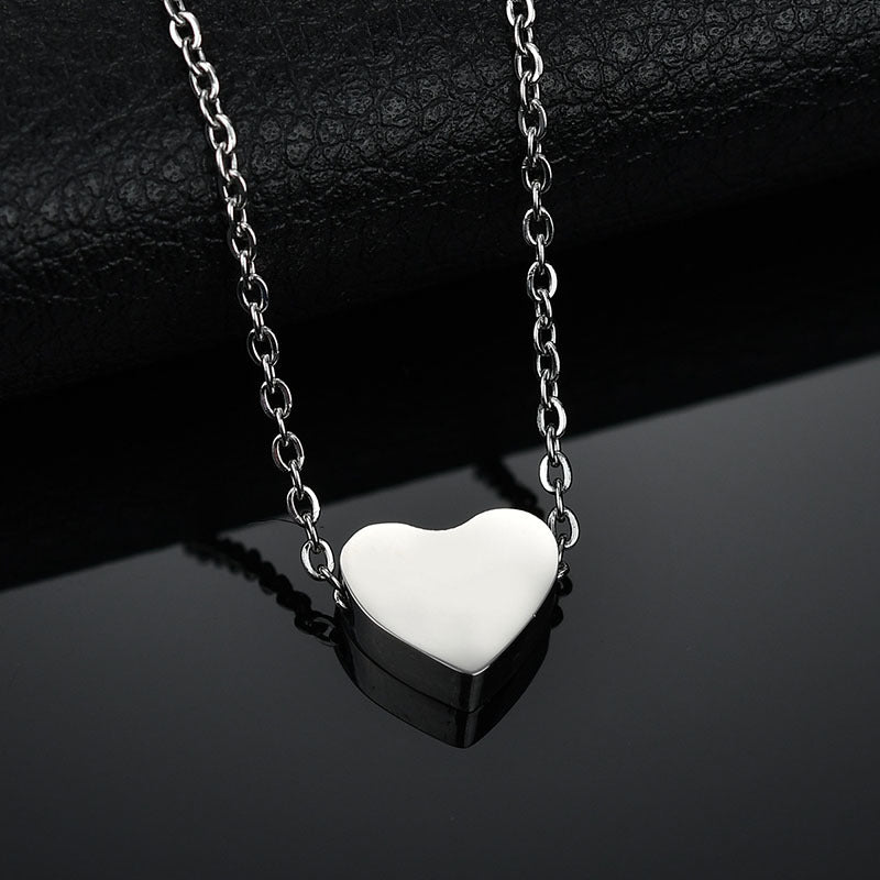 Customized 18K Name Collarbone Chain Personalized Small Heart Necklace