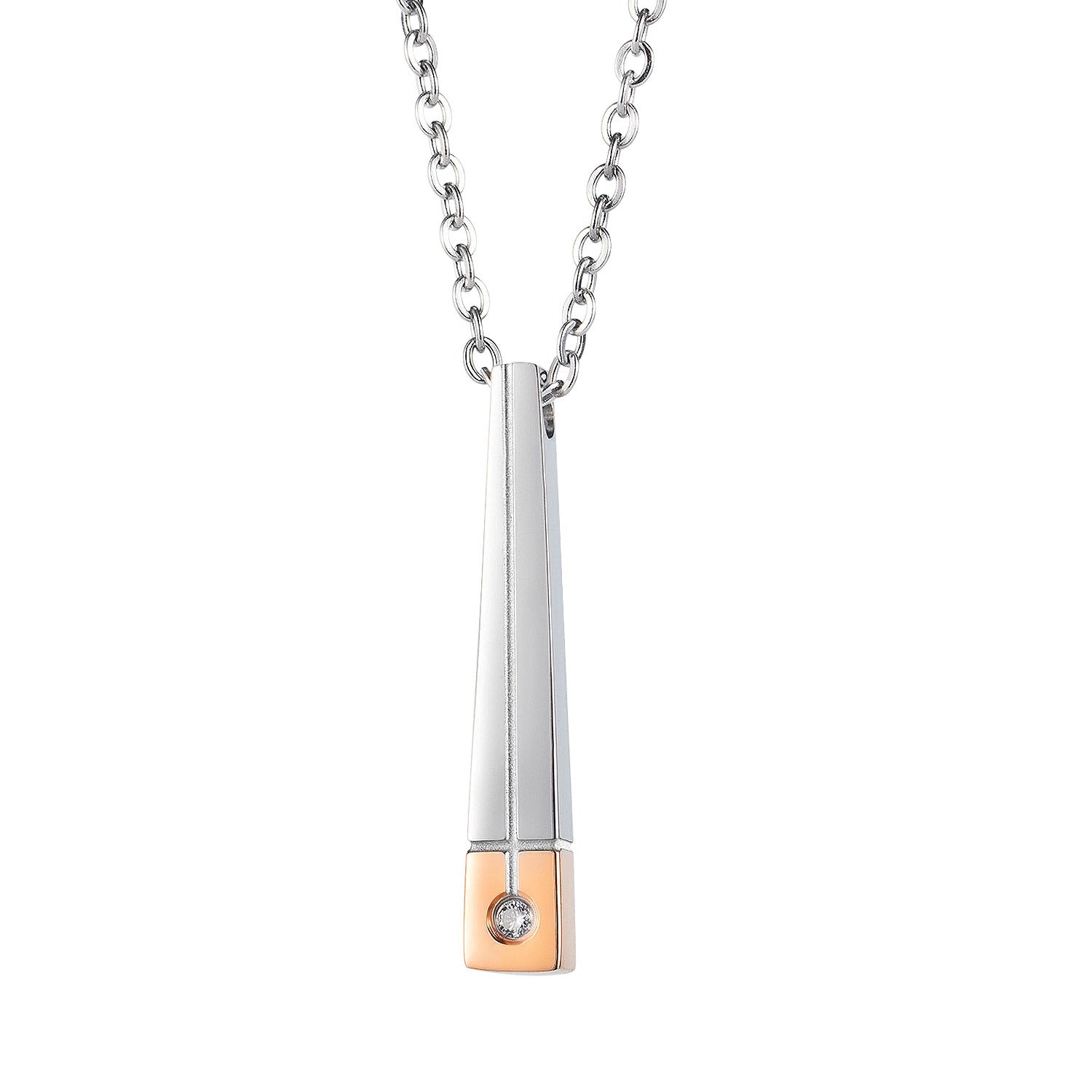 Classic Energy Bar Necklace Titanium Steel Long Couple Necklace