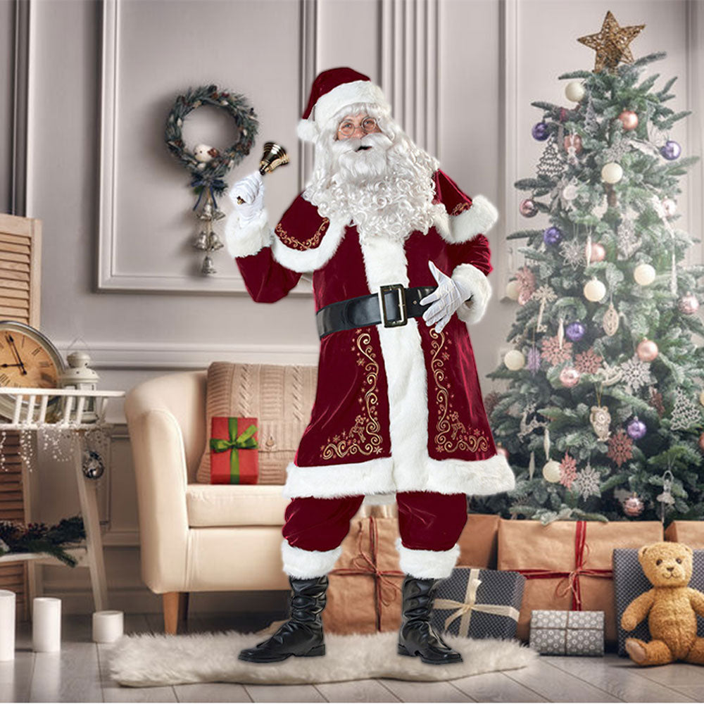 Christmas Santa Claus Cosplay Costume Complete Dress-up Outfit
