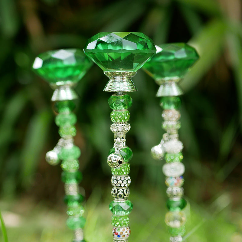 Garden Decor Handmade Beaded Fairy Garden Stakes With Diamond